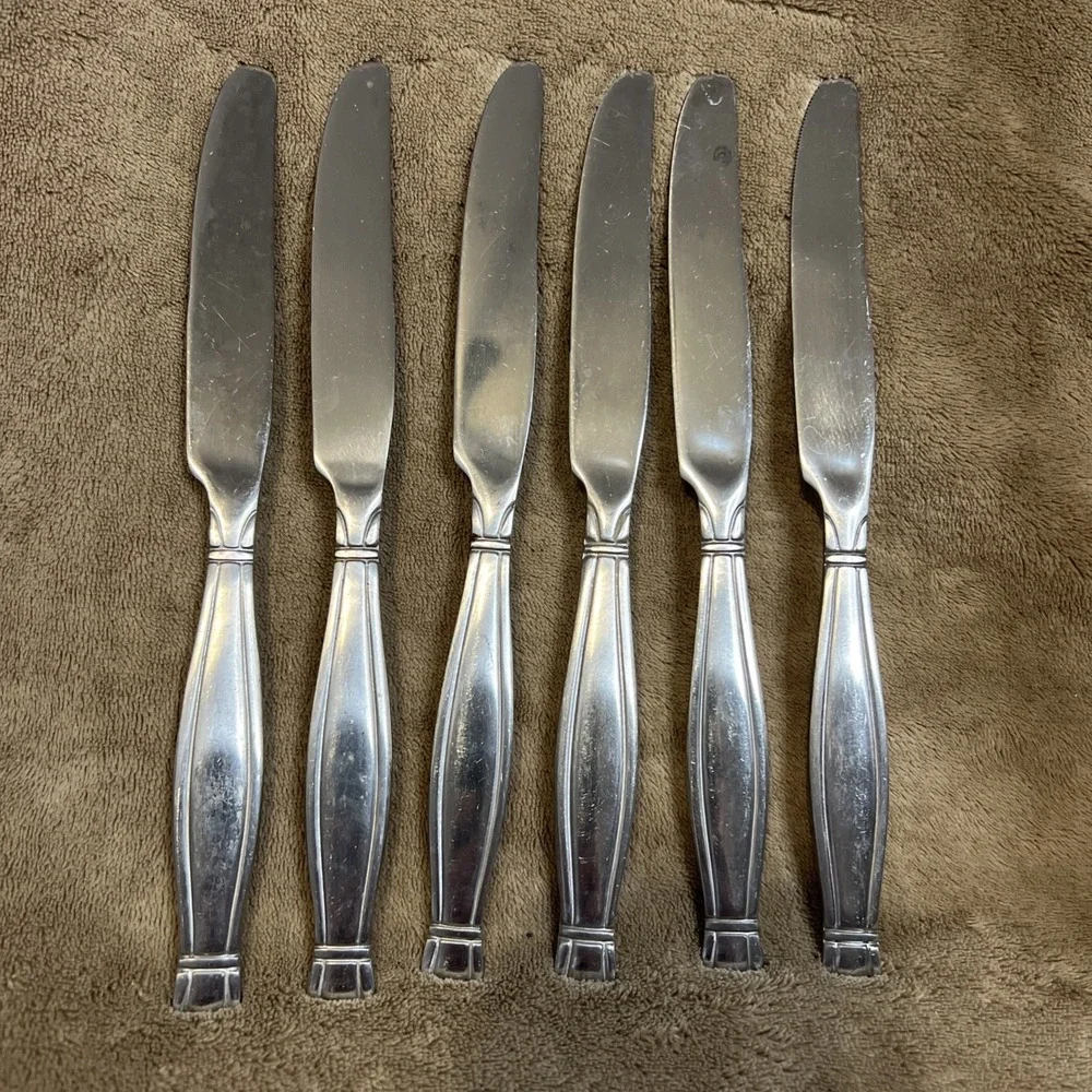 Lot of 6‎ Oneida Ambiance Stainless Steel Flatware Dinner Knife MCM